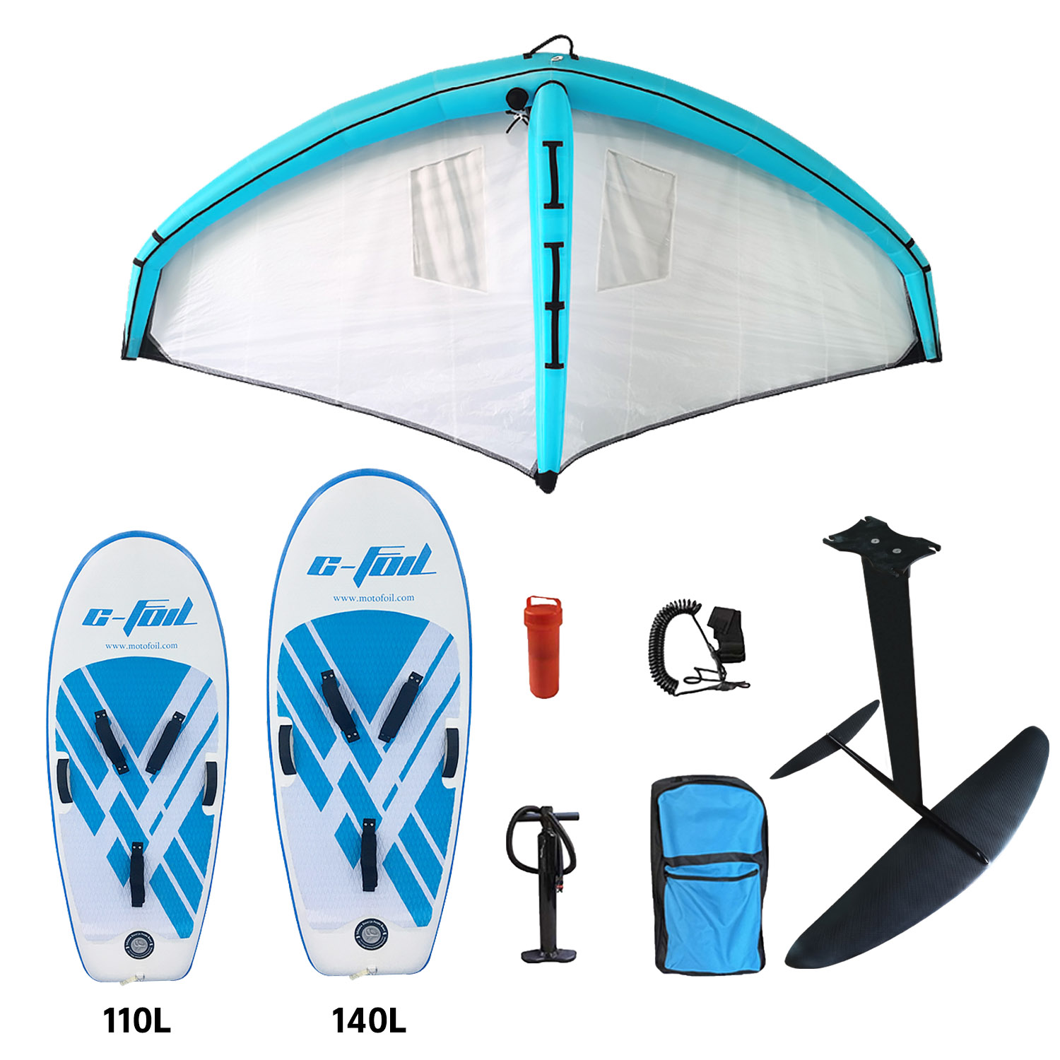 Hydrofoil Wing Set Carbon Fiber - لوح ركوب الأمواج من ألياف الكربون